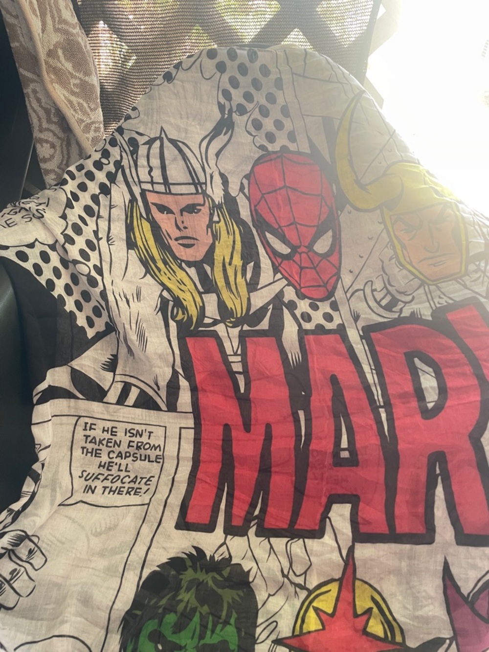 Marvel Comic Panel Throw Blanket β Red, Black, White, Yellow, Green